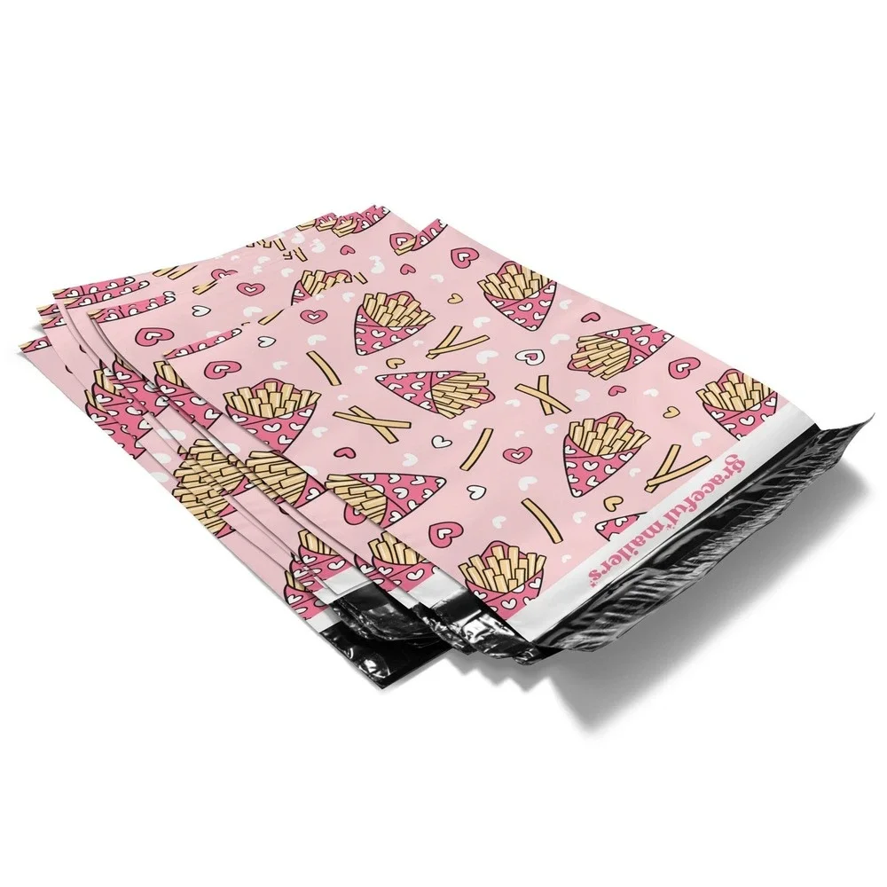 Valentine's Poly Mailers 10x13 Inch 100 Pack Shipping Supplies Fries Before Guys